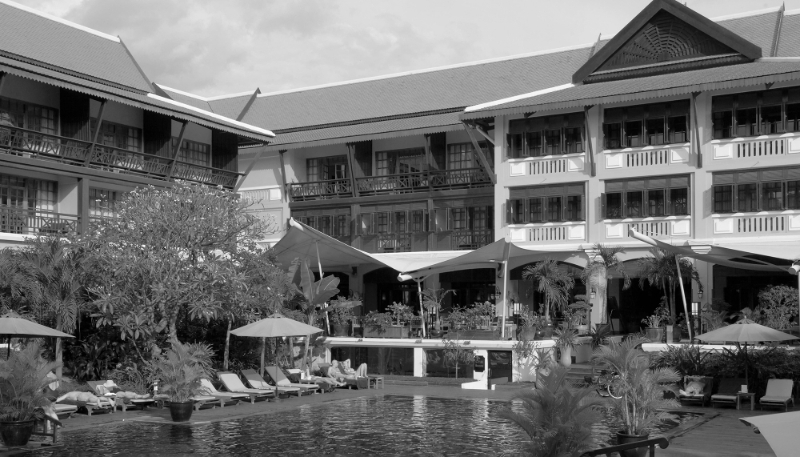 The Victoria Angkor luxury hotel in the heart of Siem Reap, Cambodia.