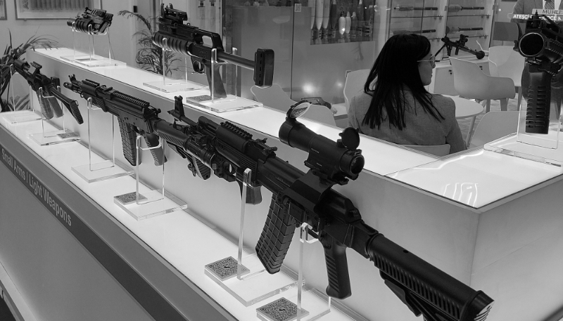 The Bulgarian Arsenal group, which specialises in the manufacture of firearms and ammunition from the Soviet era, seen here at the World Defense Show in Riyadh, February 2024.