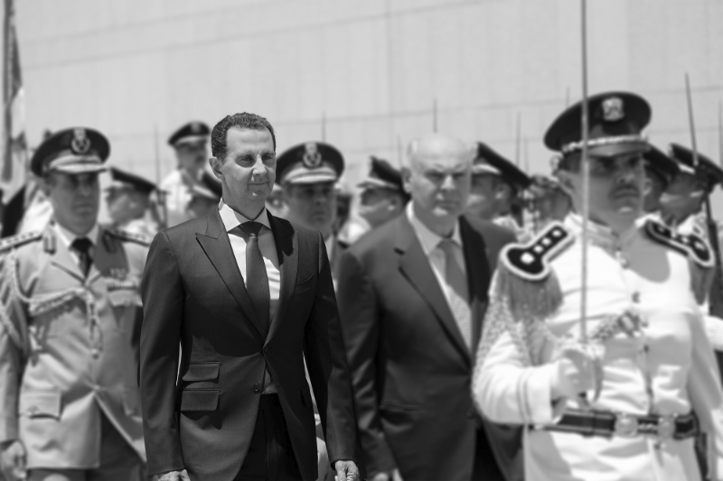 Syrian President Bashar al-Assad inspecting an honor guard in Damascus, Syria, May 17, 2021.