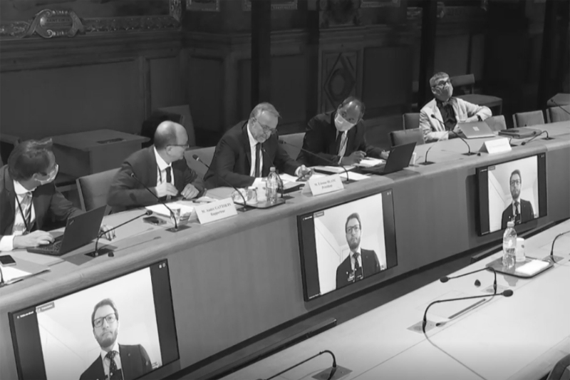 James Paterson's hearing at the French Senate on 7 September.
