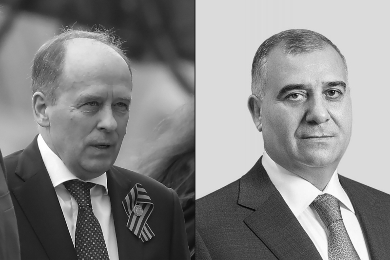 Alexander Bortnikov (left), head of Russia's FSB, and Ali Naghiyev, head of Azerbaijan's DTX.