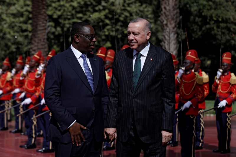 Macky Sall and Recep Tayyip Erdogan in Dakar, January 28 2020.