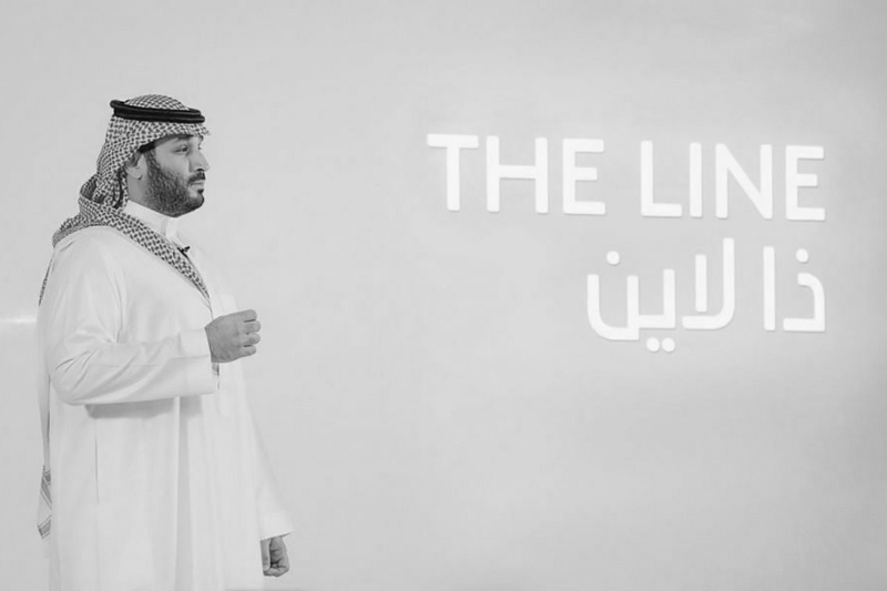Crown Prince Mohamed bin Salman at the launch of The Line project on January 10, 2021.