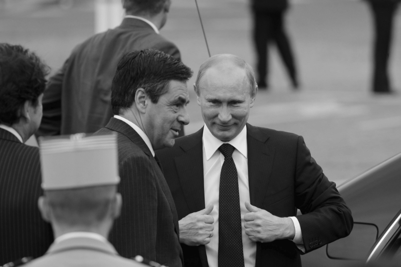 François Fillon and Russian President Vladimir Putin in 2011.