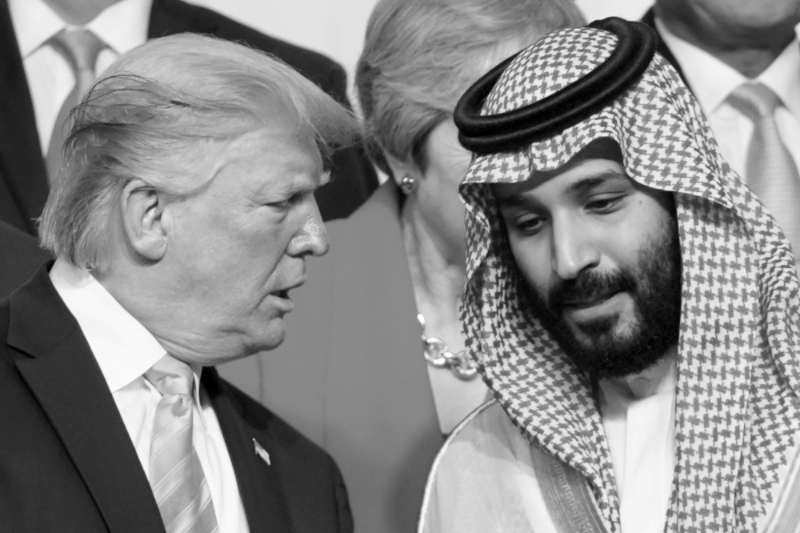Donald Trump and the Crown Prince of Saudi Arabia Mohamed bin Salman at the G20 Osaka summit.