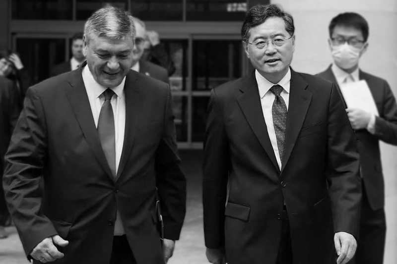 Russian Deputy FM Andrey Rudenko meeting Chinese FM Qin Gang in Beijing on 25 June 2023.
