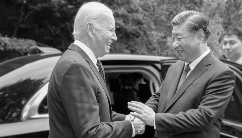US President Joe Biden and his Chinese counterpart Xi Jinping in San Francisco, US, November 2023.