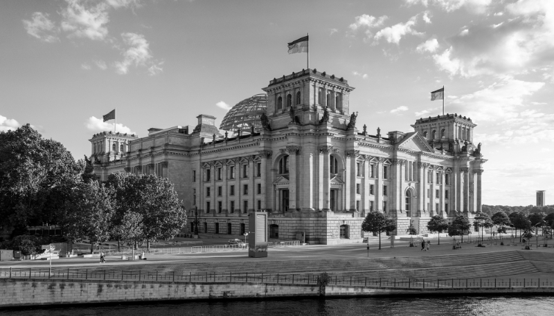 The German parliament Bundestag in Berlin, Germany.