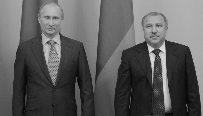 Russian oligarch Eduard Khoudainatov, alongside Russian President Vladimir Putin in April 2012.