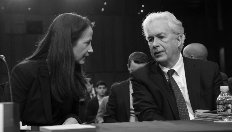 ODNI Director Avril Haines and CIA Director William Burns at a US Senate hearing, March 2022.