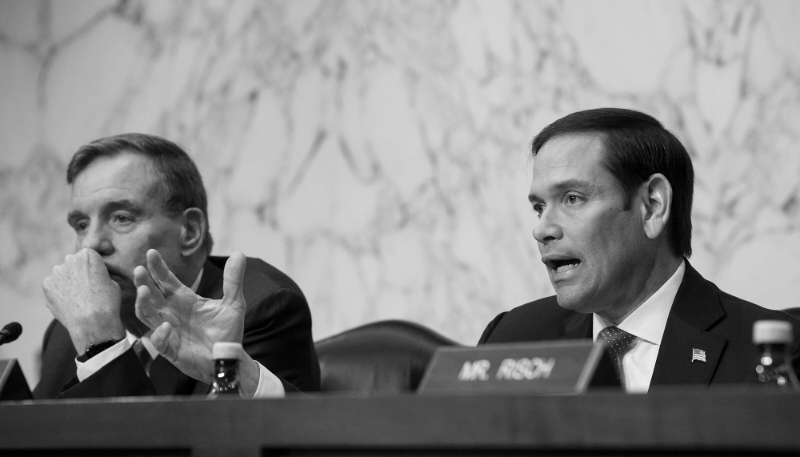 US Senators Mark Warner and Marco Rubio.