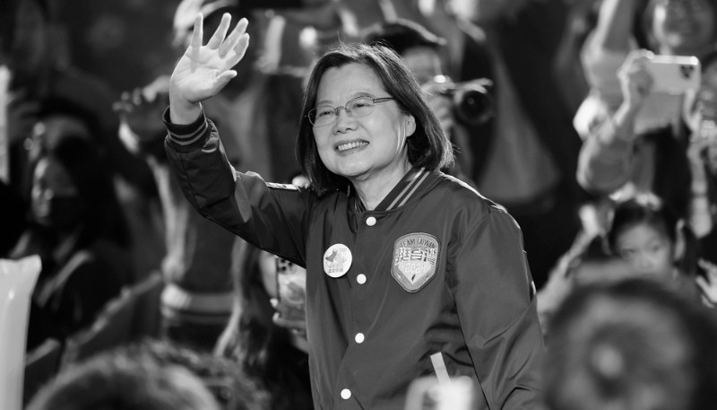 Outgoing Taiwanese President Tsai Ing-wen at a campaign rally in Taipei, Taiwan, on 29 December 2023. Taiwan's presidential election is scheduled for 13 January 2024.