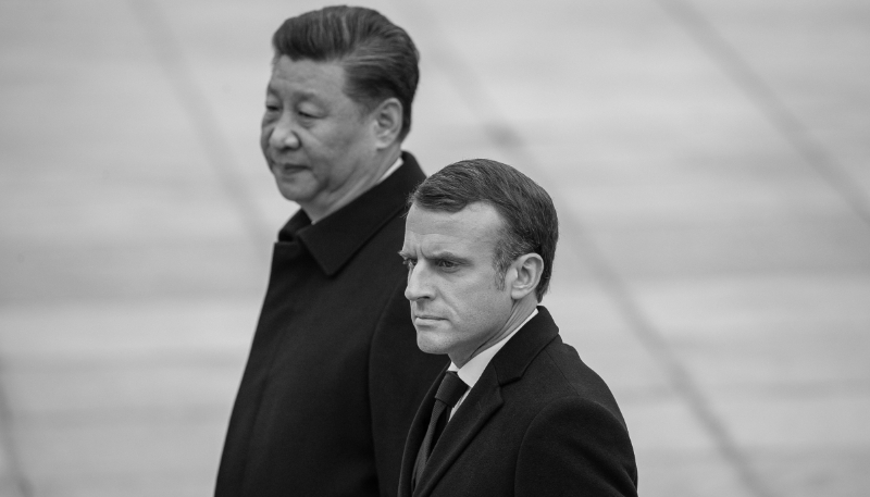 Chinese President Xi Jinping and French President Emmanuel Macron in Beijing, 6 November 2019.