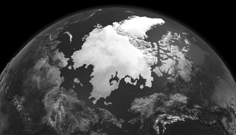 The Arctic captured by the Advanced Microwave Scanning Radiometer (AMSR-E) Instrument on NASA’s Aqua satellite.