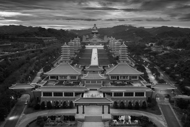 Fo Guang Shan Buddhist temple in Kaohsiung, Taiwan.