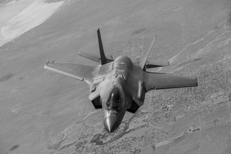 An F-35 aircraft designed by Lockheed Martin.