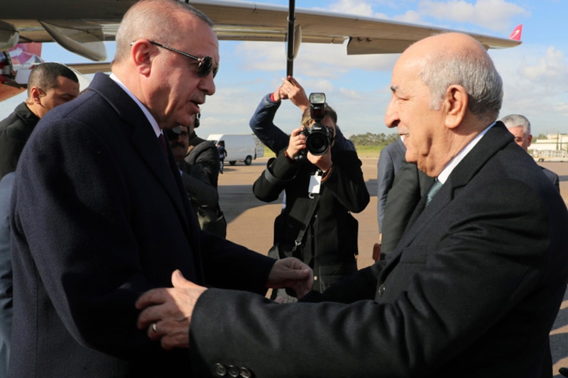 Recep Tayyip Erdogan and Abdelmadjid Tebboune, in January 2020.