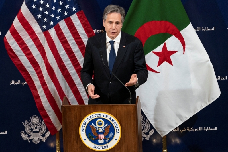 US Secretary of State Antony Blinken on 30 March 2022 in Algiers.
