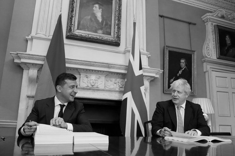 President of Ukraine Volodymyr Zelensky and Prime Minister of the United Kingdom Boris Johnson signed an Agreement on Political Cooperation, Free Trade and Strategic Partnership in London, the 8th of October 2020.
