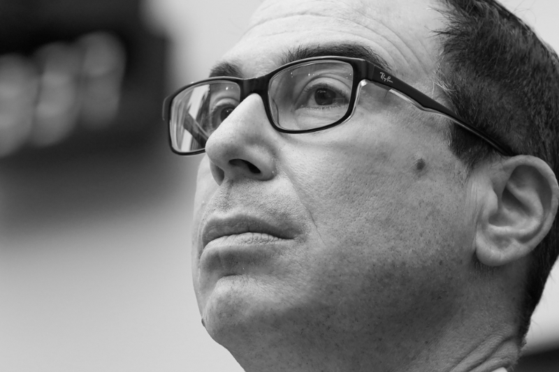 Steven Mnuchin during a House Financial Services Committee hearing, when he was US Treasury Secretary, 2 December 2020.