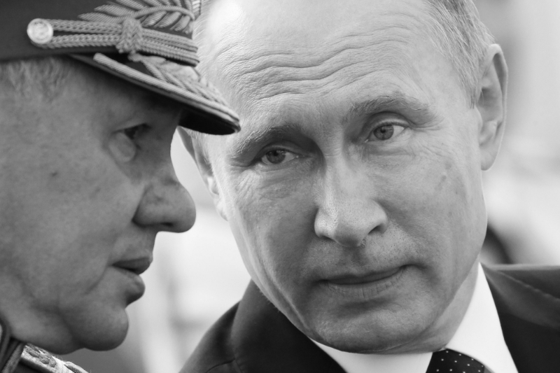 Russian Defence Minister Sergei Shoigu and President Vladimir Putin.