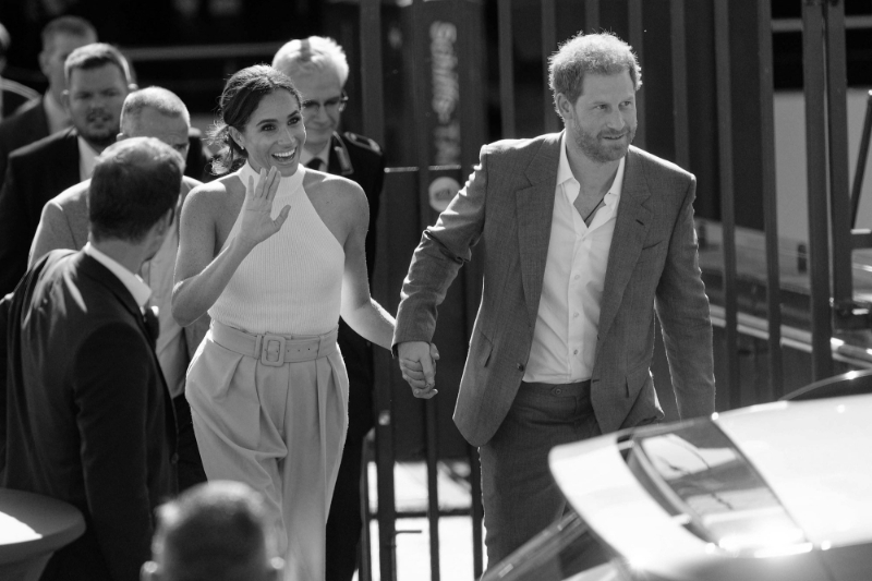 Prince Harry and his wife Meghan Markle, during their visit to Düsseldorf to promote the Invictus Games.