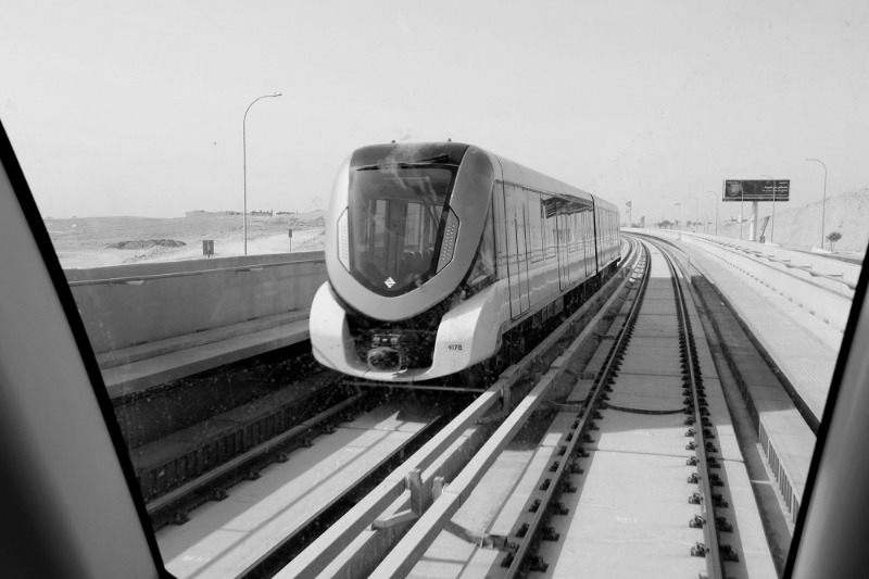 Test drive at King Abdullah Financial District station during an exclusive tour of the Riyadh Metro on 1 April 2021.