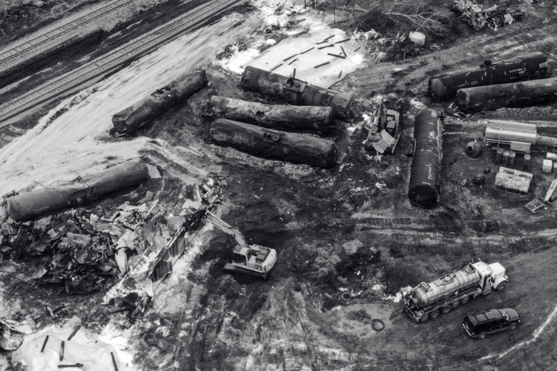 A Norfolk Southern train derailment on 3 February 2023, caused an environmental disaster in East Palestine, Ohio.